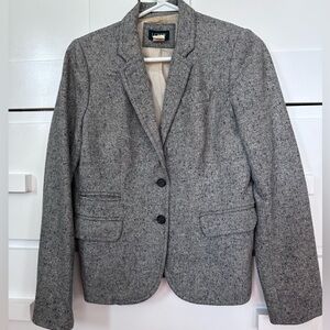 Vintage J Crew  grey/blue tweed blazer with silk lining.